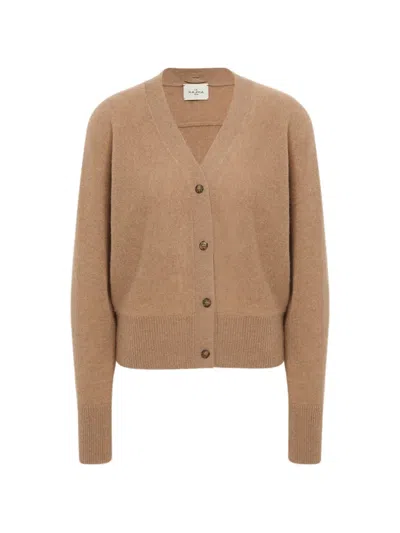 Le Kasha V-neck Button-up Cardigan In Brown