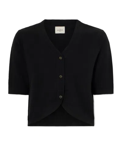 Le Kasha Fano Cropped Cashmere Cardigan In Black