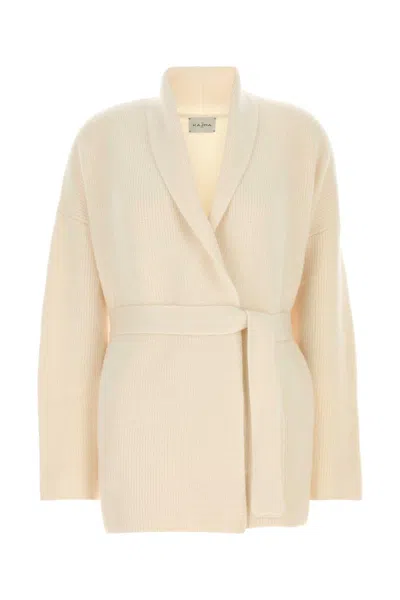 LE KASHA WHITE CASHMERE LUCERN CARDIGAN