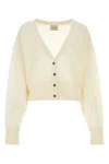 Le Kasha Cashmere Cropped Cardigan In White
