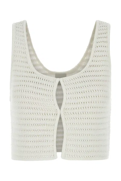 Le Kasha White Crochet Kibdi Top In Animal Print