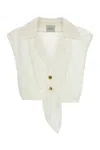 Le Kasha Sanabo V-neck Blouse In White