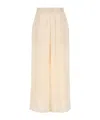 Le Kasha Ivory Silk Wide-leg Pant In Nude