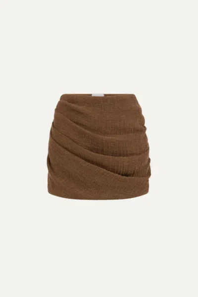 Le Kasha Draped Skirt Clothing In Brown