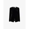 Le Kasha Womens  Certosa Wrap-front Velvet Jacket In Black