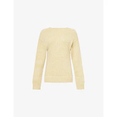 Le Kasha Womens Yellow Brest Ribbed Cashmere Jumper