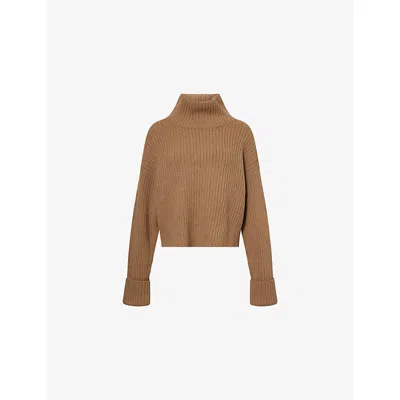 Le Kasha Womens Camel Galway Ribbed Cashmere Jumper In Brown