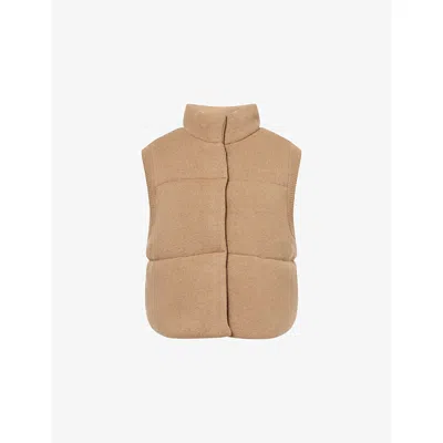 Le Kasha Womens Camel Montana Knitted Cashmere Puffer Vest In Brown