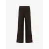 Le Kasha Womens Chocolat India Wide-leg Cashmere Trousers In Brown