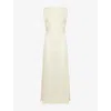 Le Kasha Womens Yellow Antalya Semi-sheer Maxi Cover-up Dress In Neutral