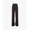 Le Kasha Womens Chocolat Banvir Ribbed Wide-leg Cashmere Trousers In Brown