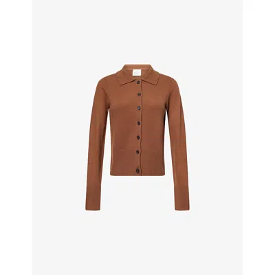 Le Kasha Womens Cinnamon Fraga Cashmere Knitted Cardigan In Brown
