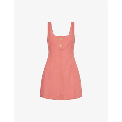 Le Kasha Womens  Eissa Square-neck Linen Mini Dress In Pink