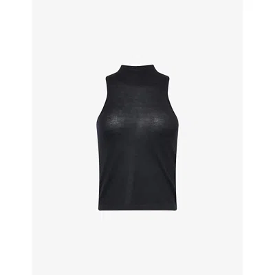 Le Kasha Womens Regular-fit Halter-neck Cashmere-knit Top Black