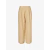 Le Kasha Womens Straw Beige Minuf Wide-leg Linen Trousers