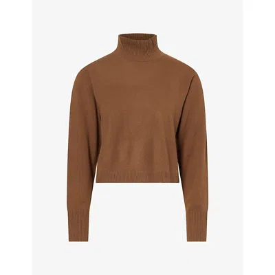 Le Kasha Womens Turtleneck Cashmere Knit Jumper Cinnamon In Brown