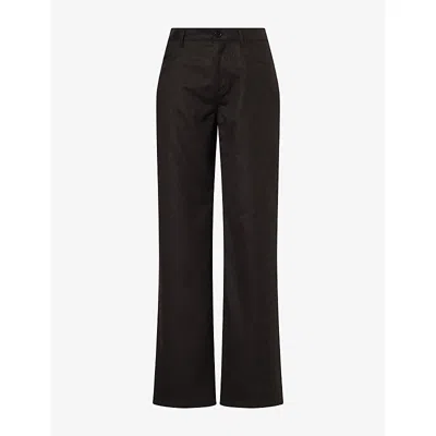 Le Kasha Womens Vicence Straight-leg Cashmere Trousers Chocolat In Black