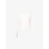 LE KASHA WOMENS WHITE ROUND-NECK DROPPED-SHOULDERS CASHMERE JUMPER