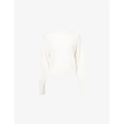 Le Kasha Womens Round-neck Dropped-shoulders Cashmere Jumper White