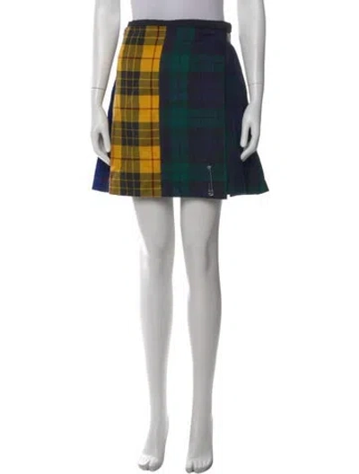 Pre-owned Le Kilt Wool Mini Skirt In Red