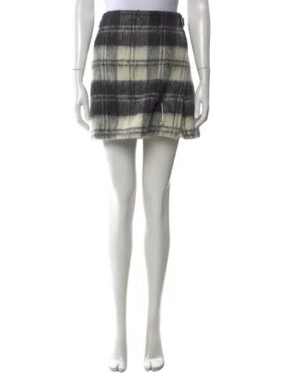 Pre-owned Le Kilt Wool Mini Skirt In White