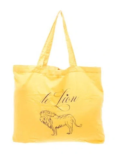 Pre-owned Le Lion Canvas Tote In Yellow