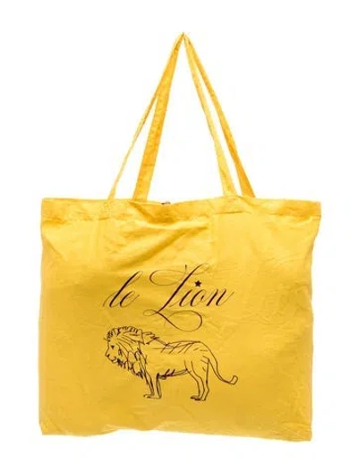 Pre-owned Le Lion Canvas Tote In Yellow