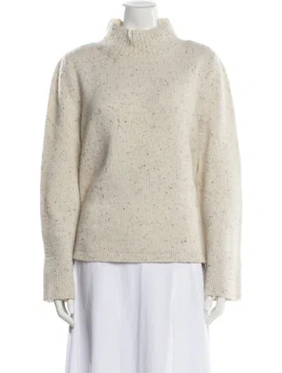Pre-owned Le Lion Cashmere Mock Neck Sweater In Neutral