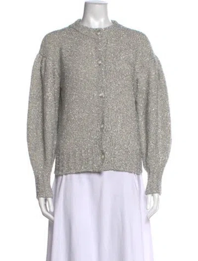 Pre-owned Le Lion Cashmere Open Front Sweater In Grey/metallic