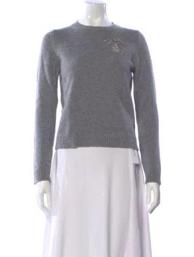 Pre-owned Le Lion Merino Wool Crew Neck Sweater In Gray