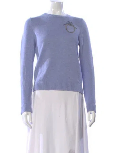 Pre-owned Le Lion Merino Wool Crew Neck Sweater In Purple