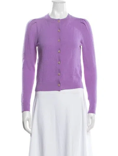 Pre-owned Le Lion Merino Wool Crew Neck Sweater In Purple