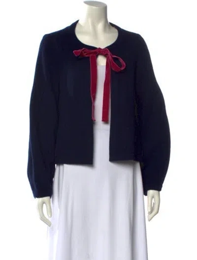 Pre-owned Le Lion Merino Wool Printed Sweater In Blue