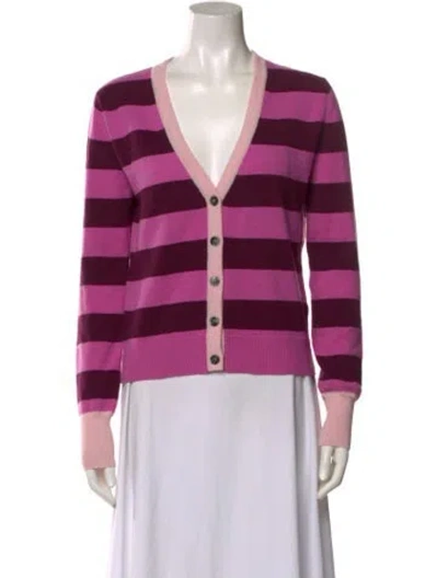 Pre-owned Le Lion Merino Wool Striped Sweater In Pink