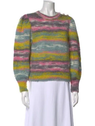 Pre-owned Le Lion Mohair Striped Sweater In Purple