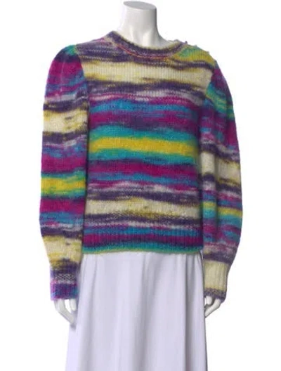 Pre-owned Le Lion Mohair Striped Sweater In Purple