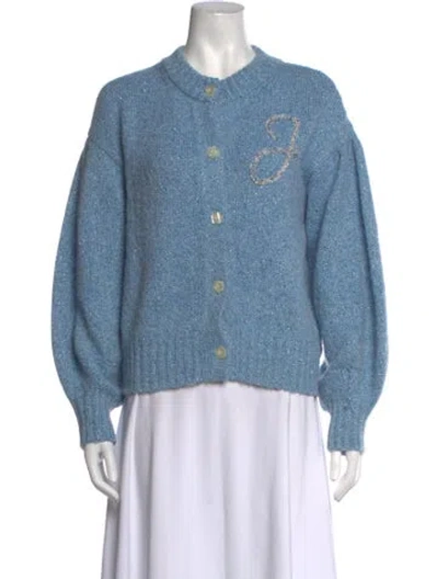 Pre-owned Le Lion Nylon Crew Neck Sweater In Blue