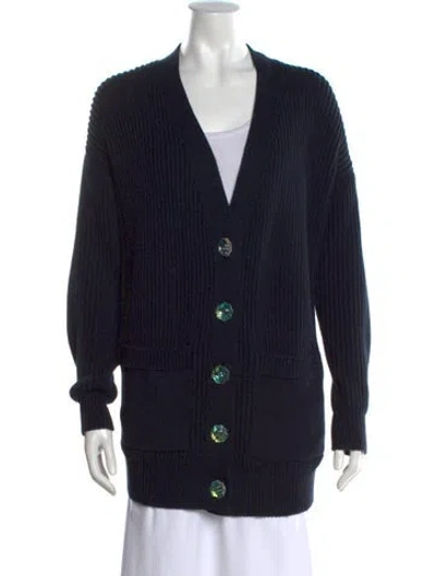 Pre-owned Le Lion Open Front Sweater In Blue