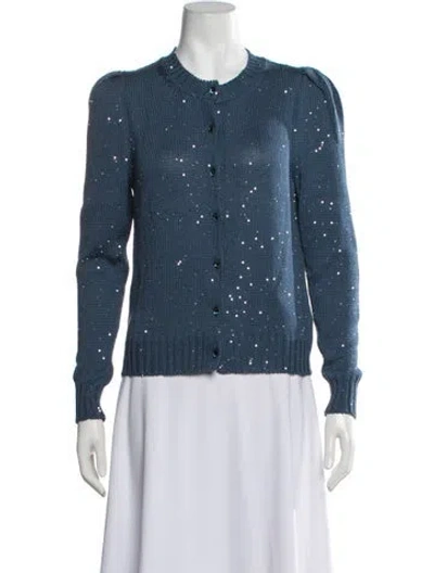 Pre-owned Le Lion Patterned Crew Neck Sweater In Blue