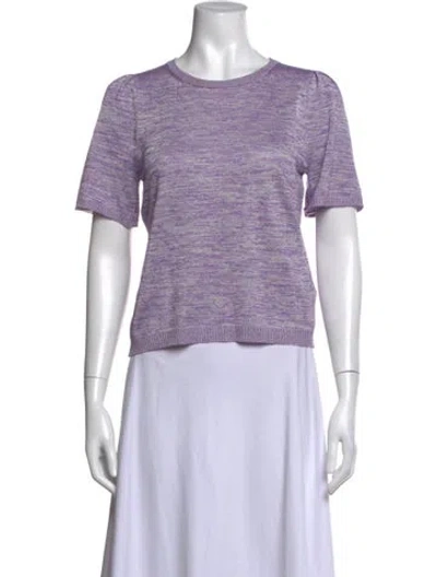 Pre-owned Le Lion Patterned Crew Neck Top In Metallic/purple