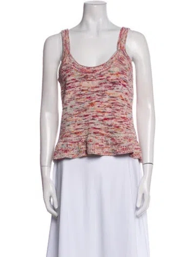 Pre-owned Le Lion Printed Scoop Neck Top In Multi