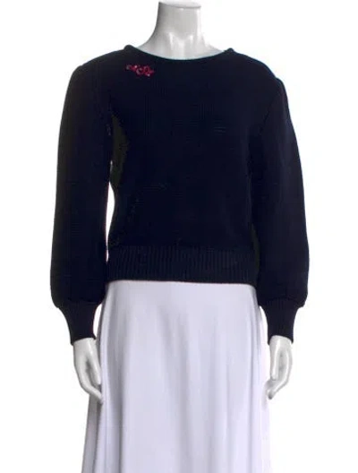 Pre-owned Le Lion Scoop Neck Sweater In Black