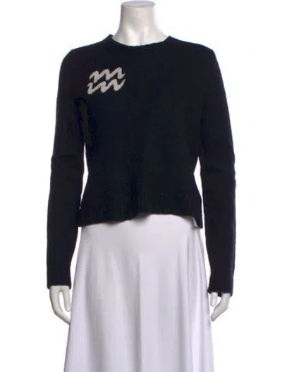 Pre-owned Le Lion Virgin Wool Graphic Print Sweater In Black
