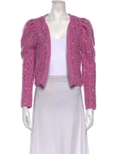 Pre-owned Le Lion Virgin Wool Patterned Sweater In Pink/purple