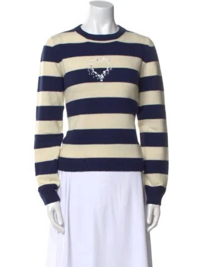 Pre-owned Le Lion Virgin Wool Striped Sweater In Neutral