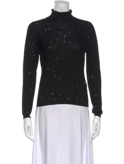 Pre-owned Le Lion Virgin Wool Turtleneck Sweater In Black