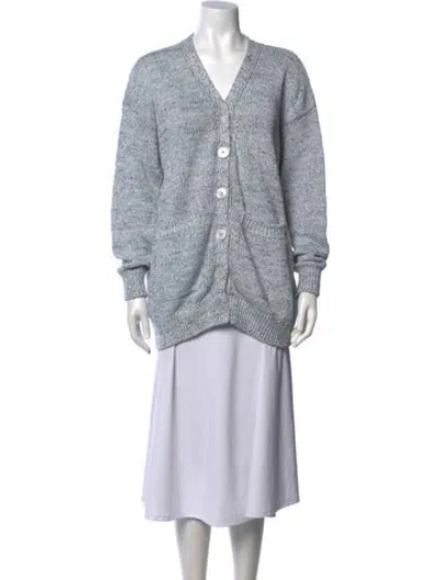 Pre-owned Le Lion V-neck Sweater In Blue/metallic