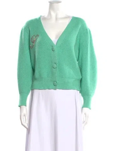 Pre-owned Le Lion V-neck Sweater In Green