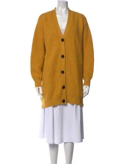 Pre-owned Le Lion V-neck Sweater In Metallic/yellow