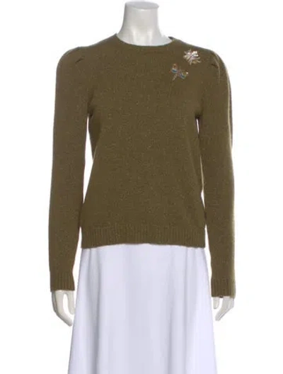 Pre-owned Le Lion Wool Crew Neck Sweater In Green